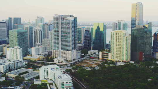 迈阿密摩天大楼的鸟瞰图