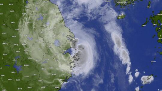 2022年第12号台风梅花登陆风云卫星图视频素材模板下载