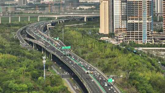 萧山道路4K高架桥航拍