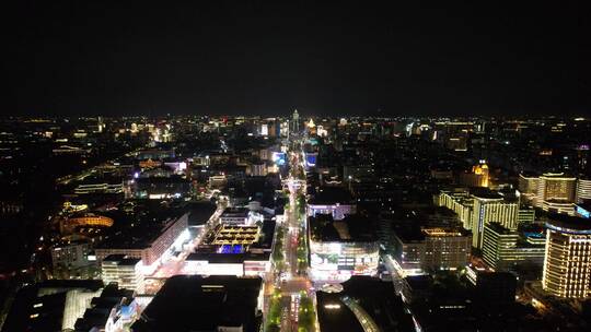 浙江杭州城市夜景交通航拍视频素材模板下载