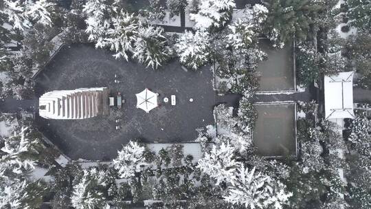 洛阳白马寺齐云塔寺院航拍雪景冬季