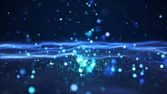 蓝色浪漫海洋粒子