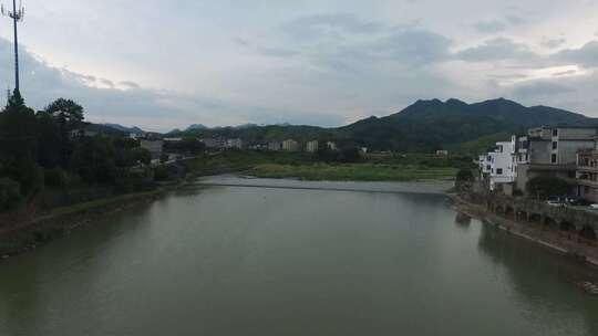 （4k）浙江温州泰顺县仕水碇步航拍