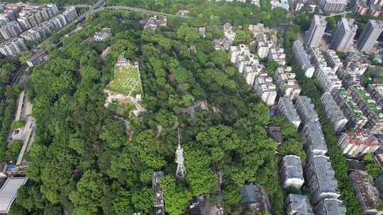 福建福州乌山景区航拍视频素材模板下载