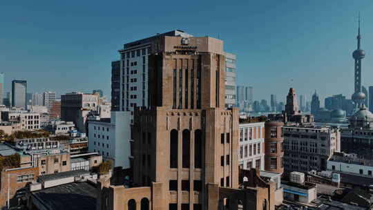 福州大楼航拍空镜