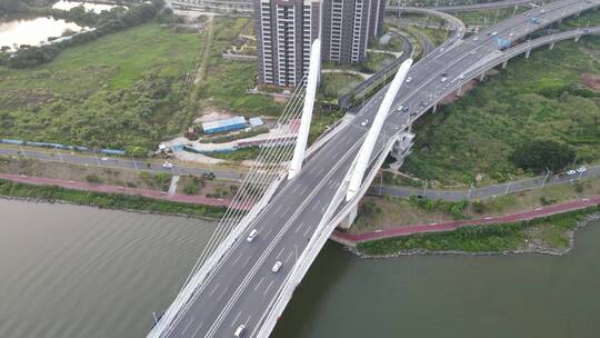 跨江大桥航拍视频素材模板下载