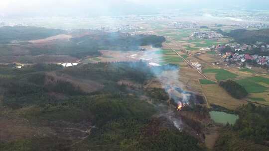 航拍山火视频素材模板下载