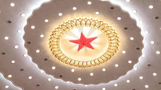 人民大会堂：红五星和满天星视频素材模板下载