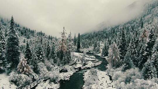 达古冰山雪景视频素材