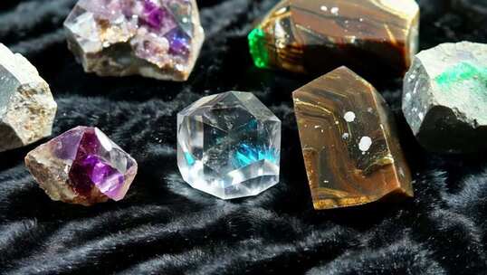 多彩宝石水晶特写