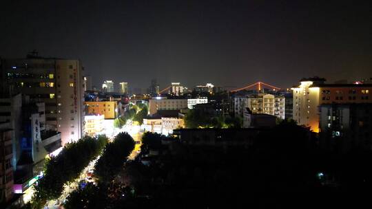 湖北武汉城市夜幕降临航拍视频素材模板下载
