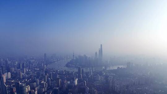 上海清晨航拍风光