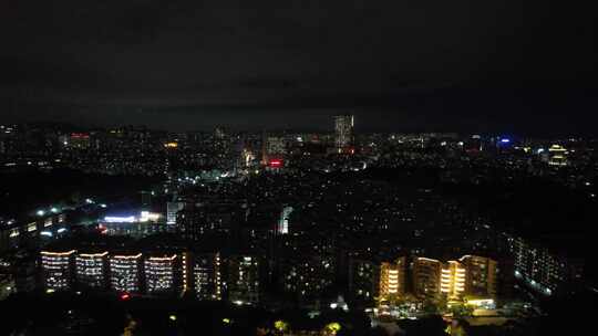 广州城市夜景万家灯火航拍