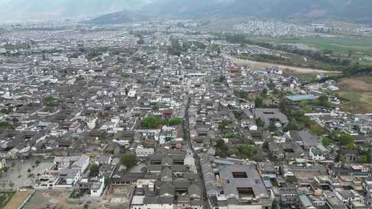 云南大理喜洲古城著名旅游景区航拍