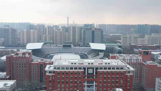 航拍 航拍石家庄 航拍石家庄雪景 雪景 冬至