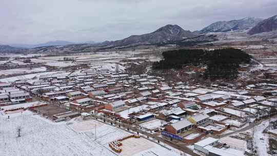 【航拍】雪后的北方农村  农村雪景