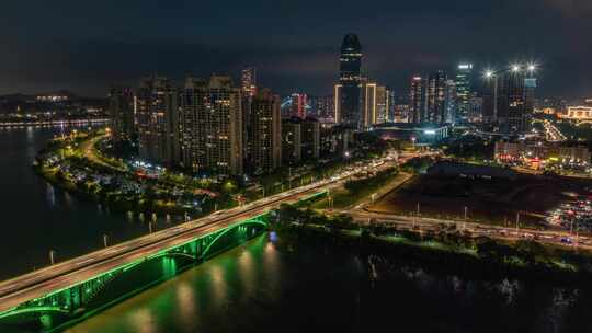 惠州_惠州大桥_道路桥梁_夜景航拍002