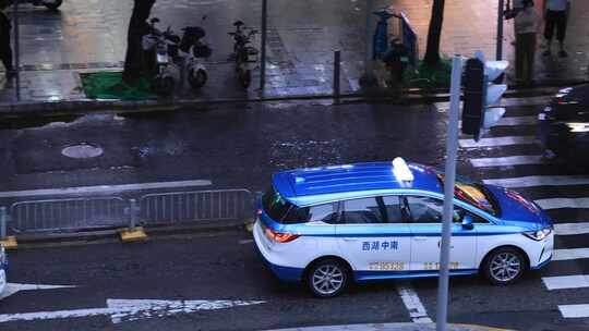 深圳新能源出租车多角度实拍镜头