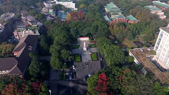 4K长沙 湖南大学 东方红广场航拍