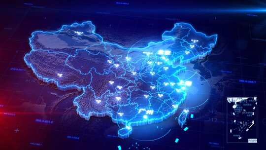 中国地图城市连线分布图