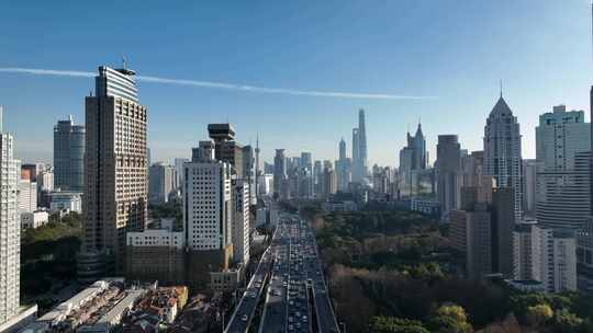 上海城市交通航拍视频素材模板下载