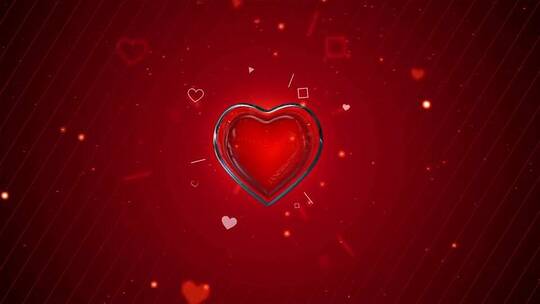 甜蜜浪漫跳动的心脏动画情人节婚礼纪念日回忆特殊时刻AE模板