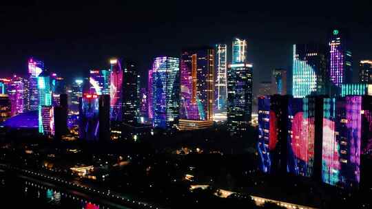 国际化大都市 超一线城市夜景 霓虹灯