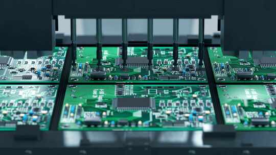 电路板生产电子芯片自动化制造_4K
