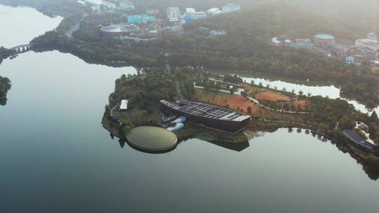 航拍杭州萧山湘湖景区