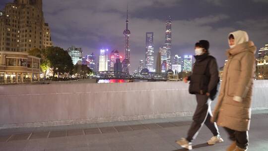 虹口区外滩滨江夜景