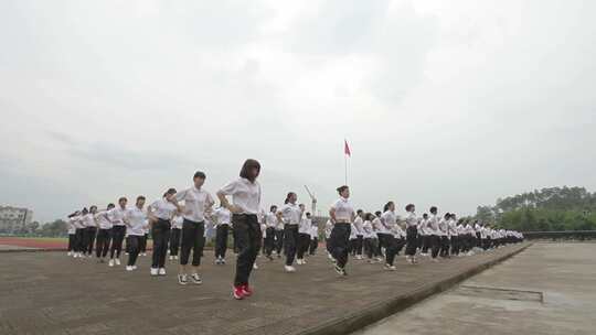 学生做广播体操视频素材模板下载