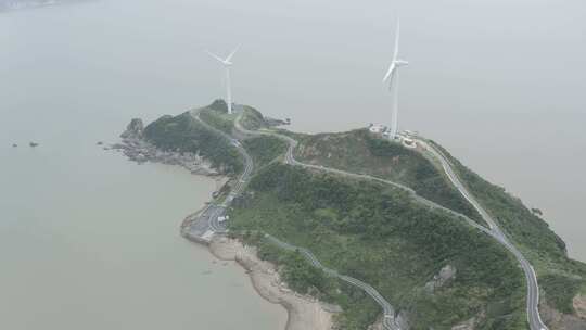 原创航拍LOG台州玉环1号公路风力发电4K-1-8