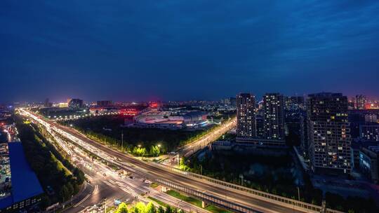 【正版素材】山东临沂双岭路高架2夜景