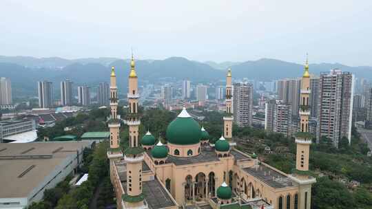重庆清真寺航拍4K