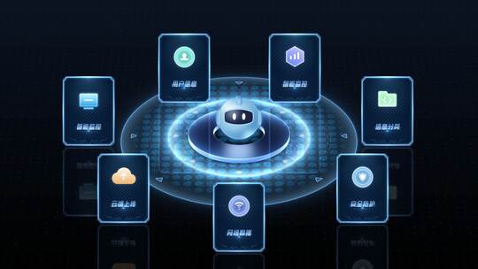 科幻商务AI智慧体科技卡片分类AE模板