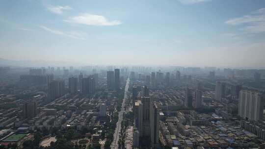 河南平顶山城市大景航拍