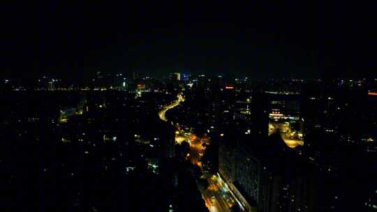 杭州夜景大景航拍