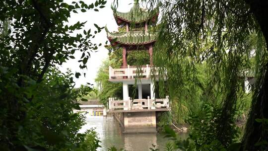 小桥 小桥流水 古镇 河流 上海 古建筑视频素材模板下载