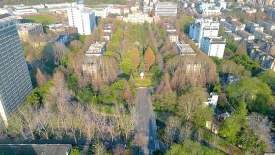 南京市玄武区南京林业大学校园风景航拍