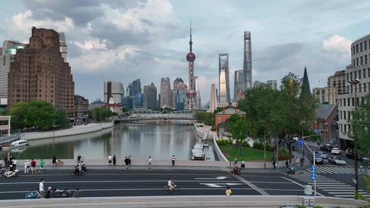 上海乍浦路航拍空镜视频素材模板下载