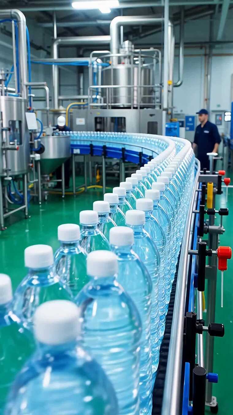 工厂矿泉水生产流水线