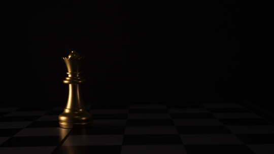 一个象棋在黑暗中的光影