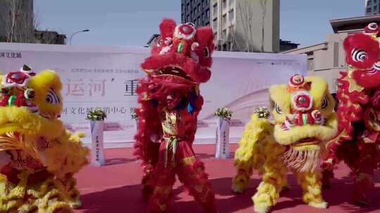 节日舞狮子视频素材模板下载