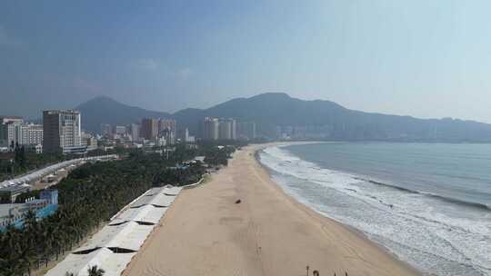 航拍广东阳江海陵岛大角湾海上丝路旅游区