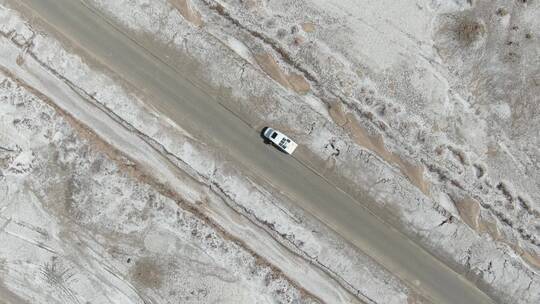 【三花航拍】盐碱地 白色 房车 新疆