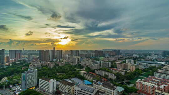 广西大学日转夜延时视频