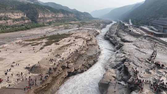 航拍壶口瀑布国家级景区