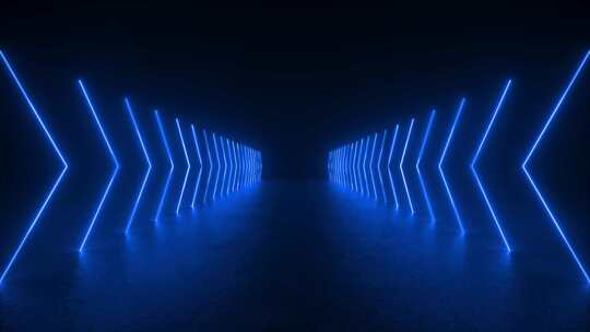 霓虹蓝光隧道