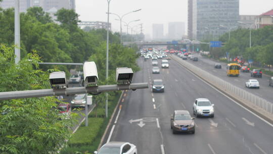 北京cbd白天城市风光拥挤道路交通