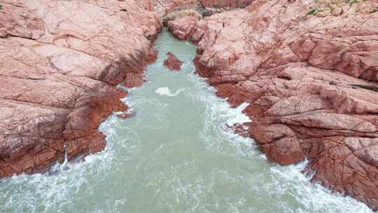 福建霞浦海浪拍打海岸风景航拍